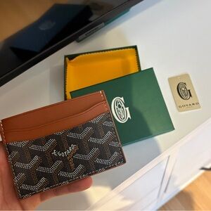 Goyard Tan and Black Card Holder SAME DAY SHIPPING!